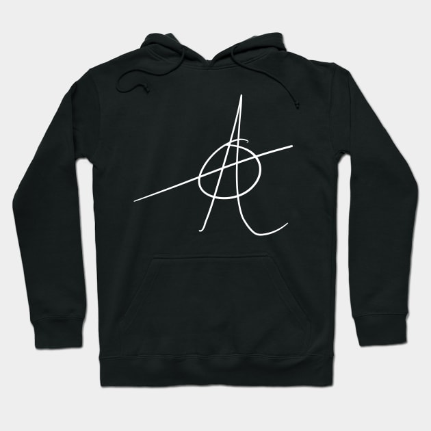 Anarchy A Circle White Hand Drawn Hoodie by phoxydesign